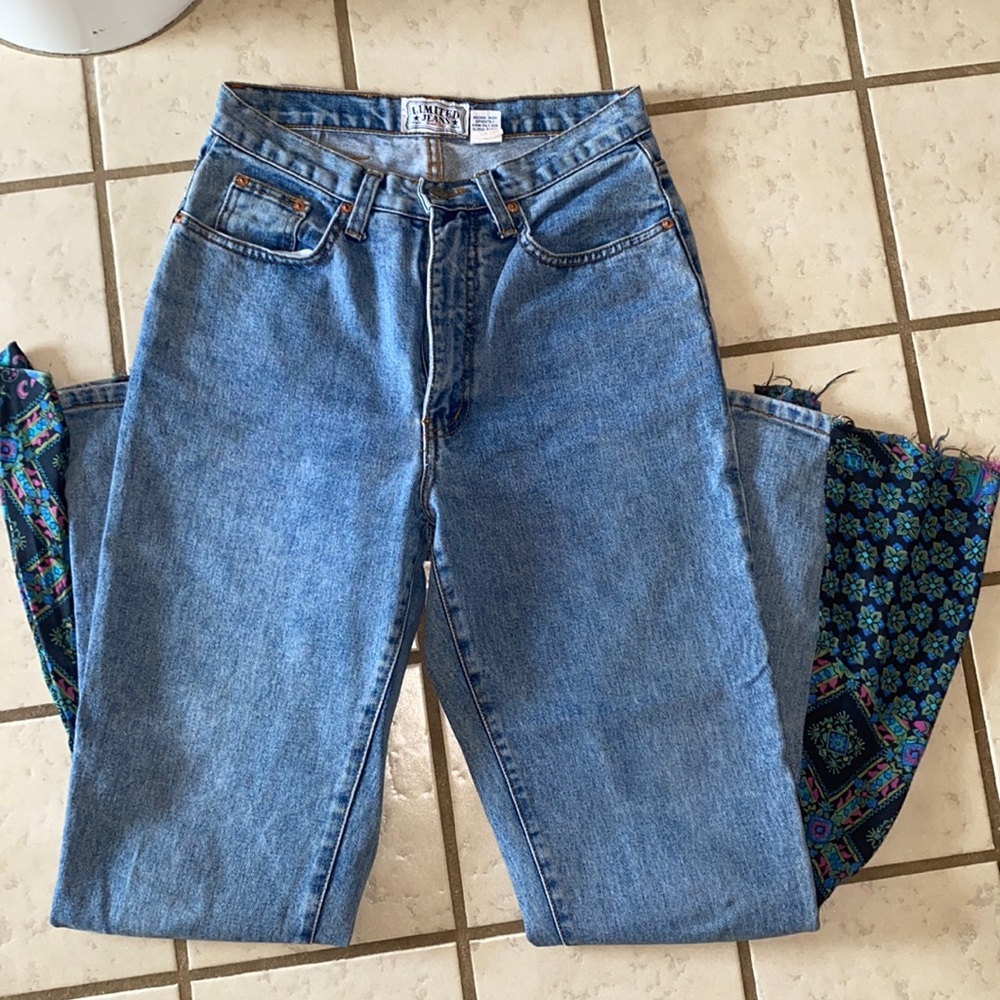 Vintage flared jeans with fabric